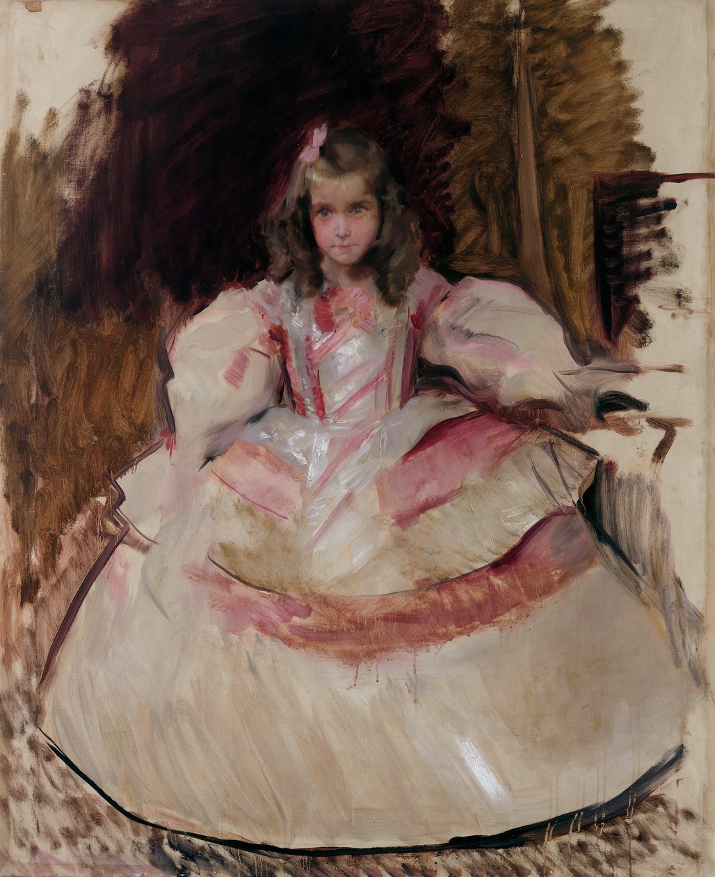 La ragazza Maria Figueroa vestita da menina da Joaquín Sorolla