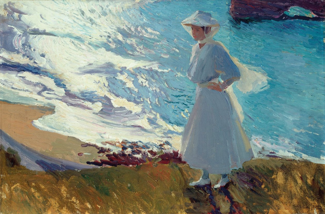 Maria sulla spiaggia di Biarritz o Contre-jour da Joaquín Sorolla