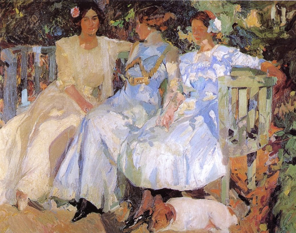 Mia moglie e le mie figlie in giardino da Joaquín Sorolla
