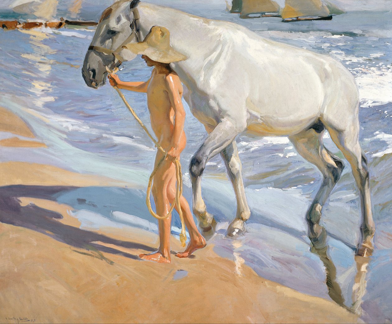 Lavaggio del cavallo, 1909 da Joaquín Sorolla