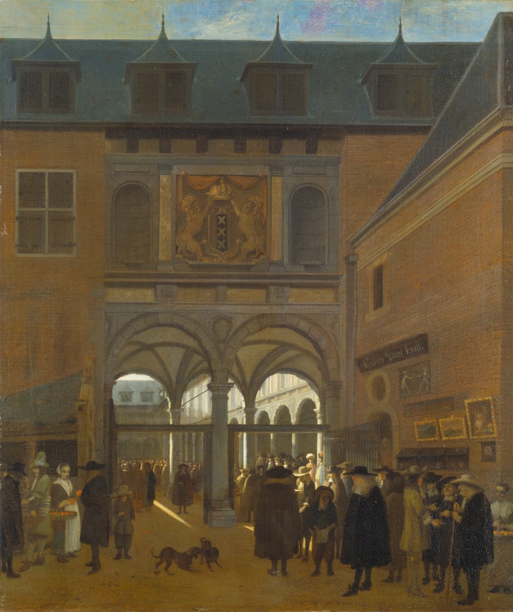 La Borsa di Amsterdam, c.1675-80 da Job Berckheyde