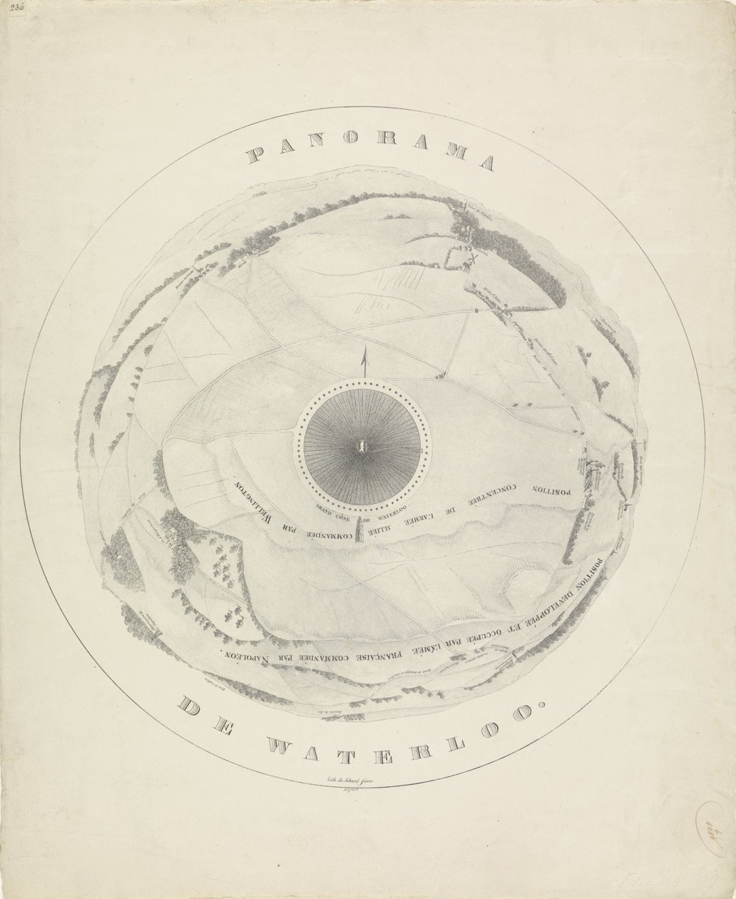 Panorama del campo di battaglia di Waterloo, 1815 (Panorama di Waterloo) da Jobard frères
