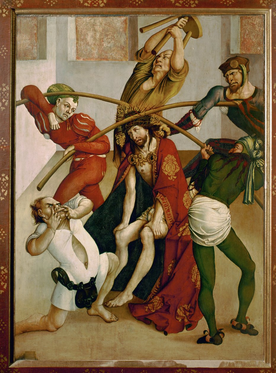 Gesù con la corona di spine (tempera su legno di abete) da Joerg the Elder Breu