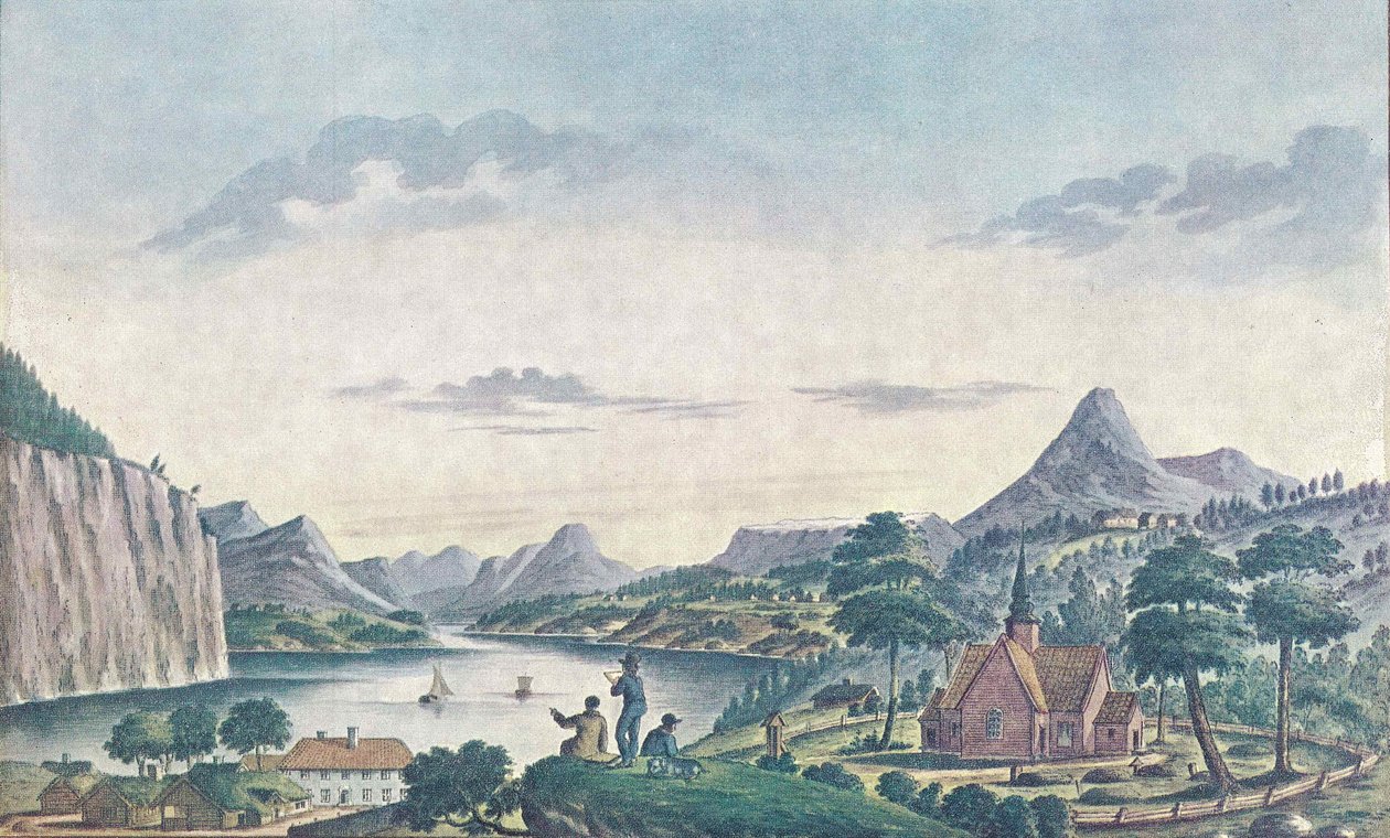 Vista da Stranda verso Tafjord/Norddalsfjord da Johan F. L. Dreier
