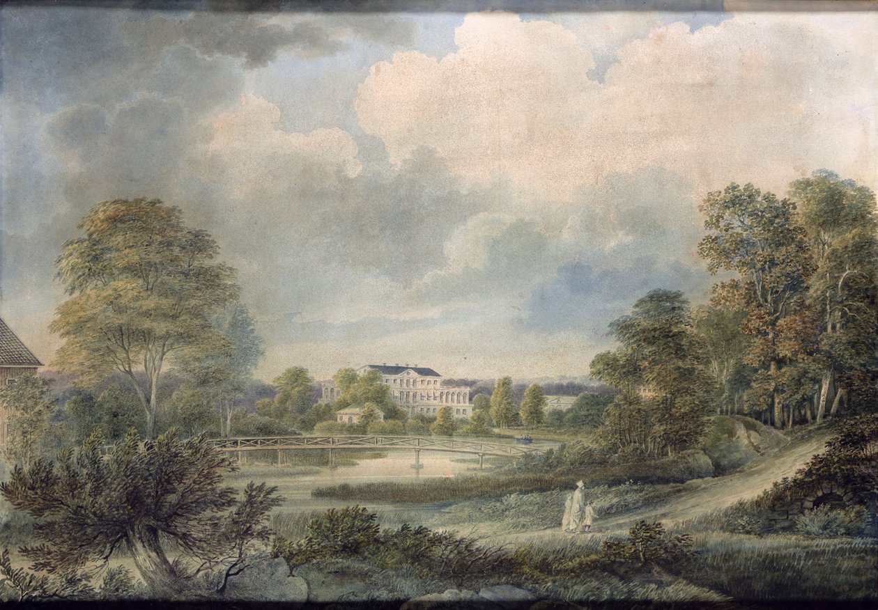 Vista del castello di Safslaholm in Svezia da Johan Fredrik Julin