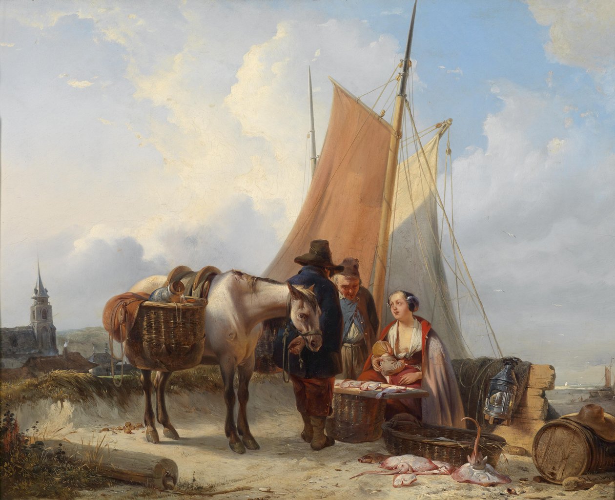Pescatori sulla spiaggia di Scheveningen da Johan Janssens