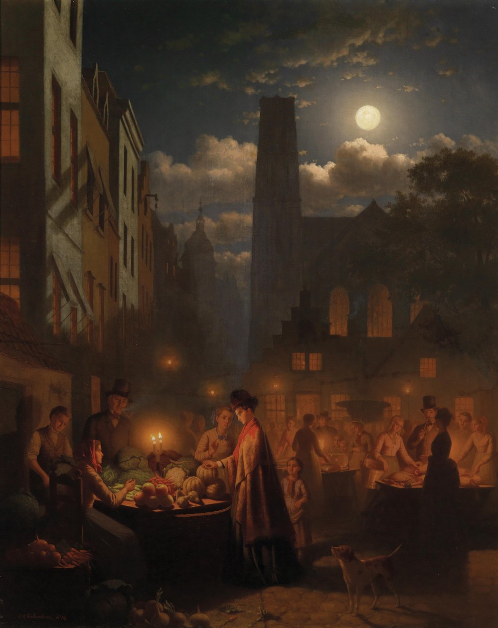 Mercato notturno di verdure da Johann Mongels Culverhouse