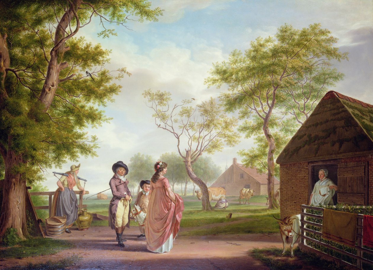 Paesaggio di campagna con figure da Johan Prey