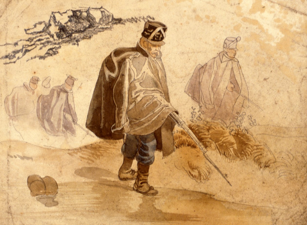 Fanteria incappucciata e in operazioni di combattimento del 1848-49 da Johan Baptiste Heinefetter