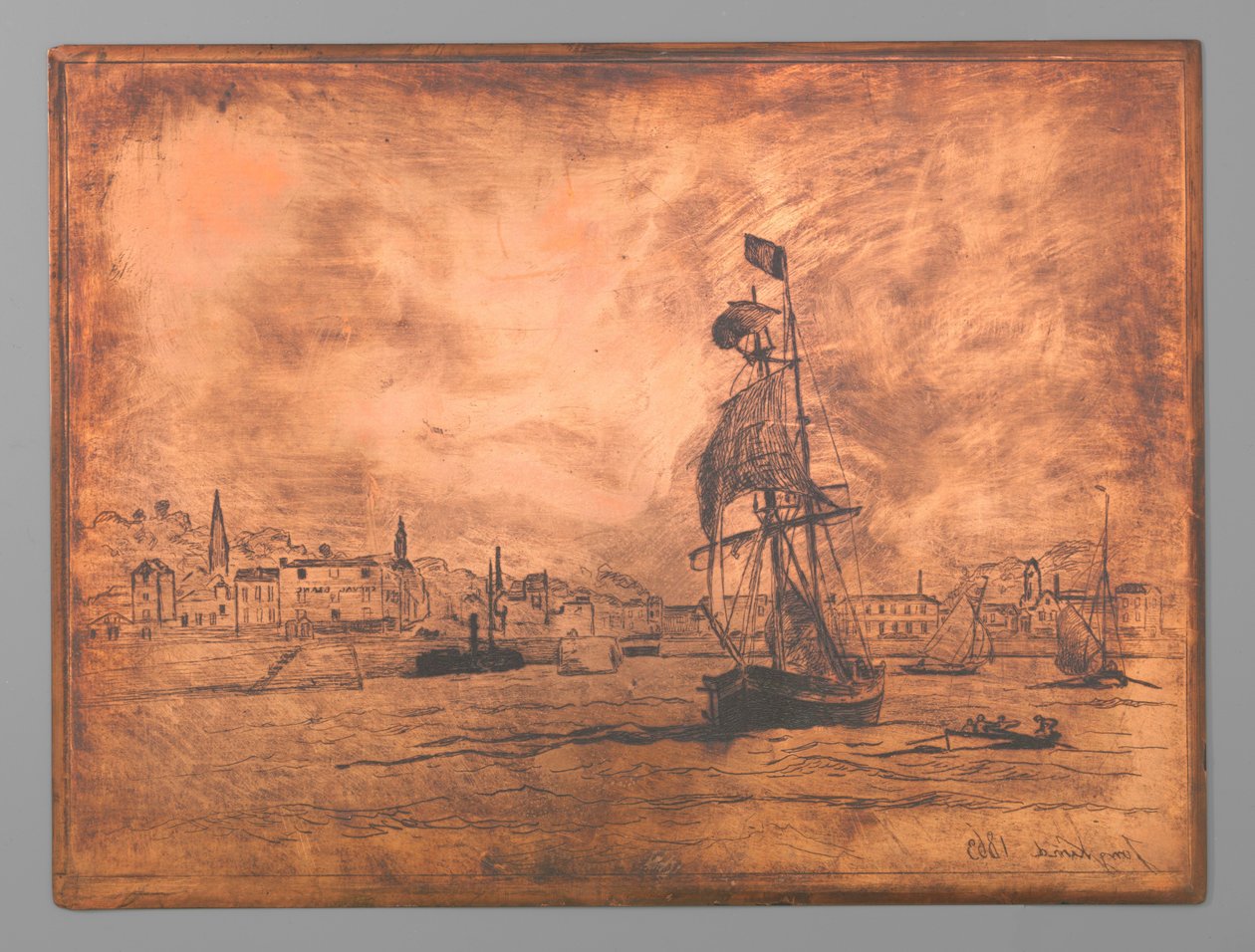 Porto di Honfleur da Johan Barthold Jongkind (signed by artist)