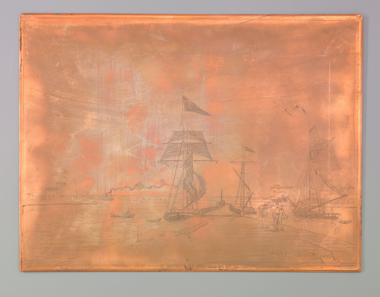 Molo nel porto di Honfleur da Johan Barthold Jongkind (signed by artist)