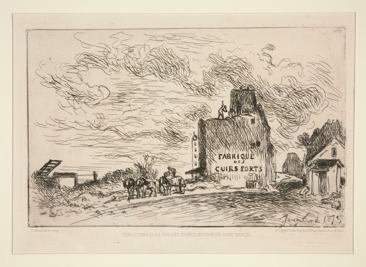 Demolizioni della Rue des Francs-Bourgeois Saint-Marcel da Johan Barthold Jongkind