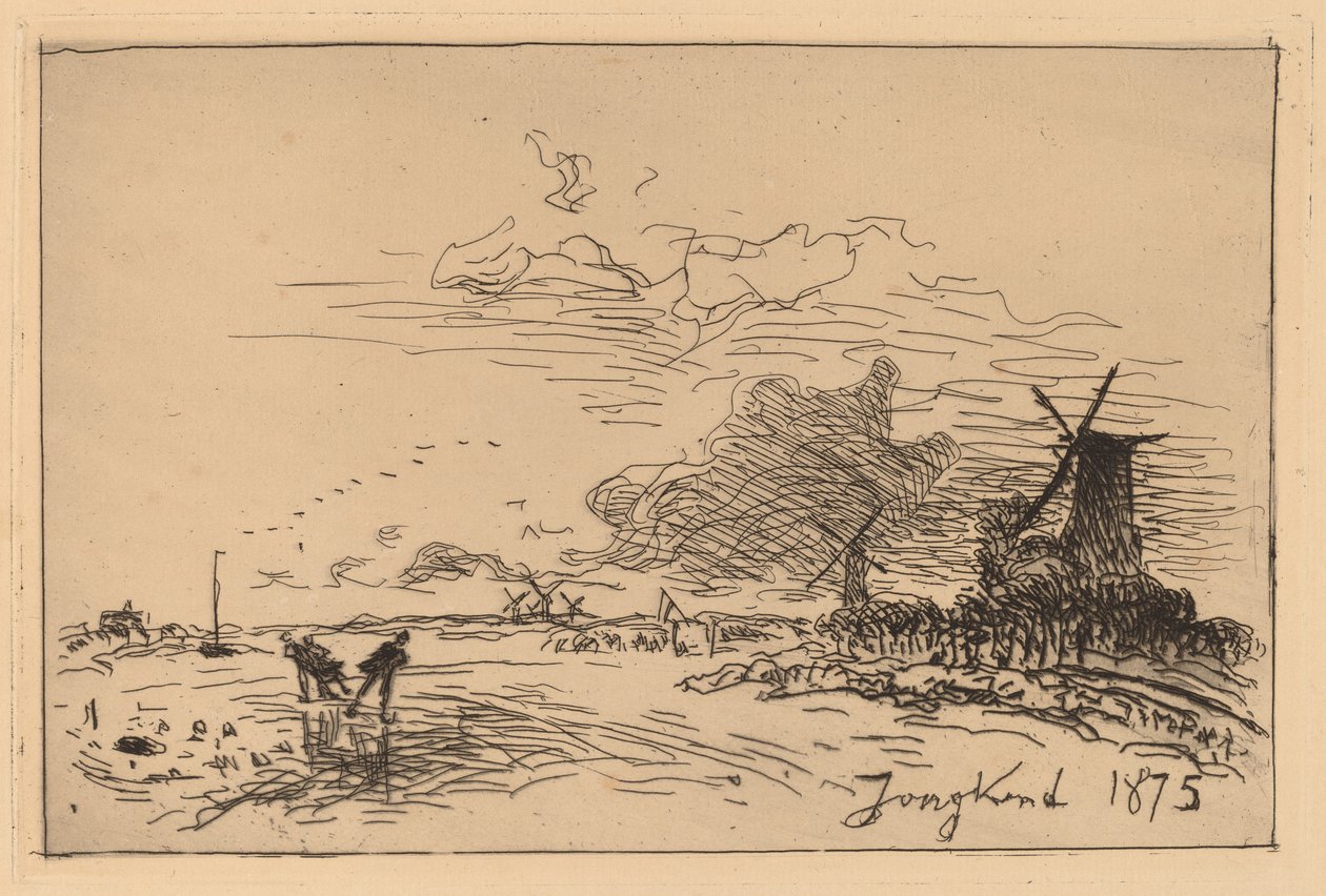 Canale Olandese, vicino a Rotterdam da Johan Barthold Jongkind
