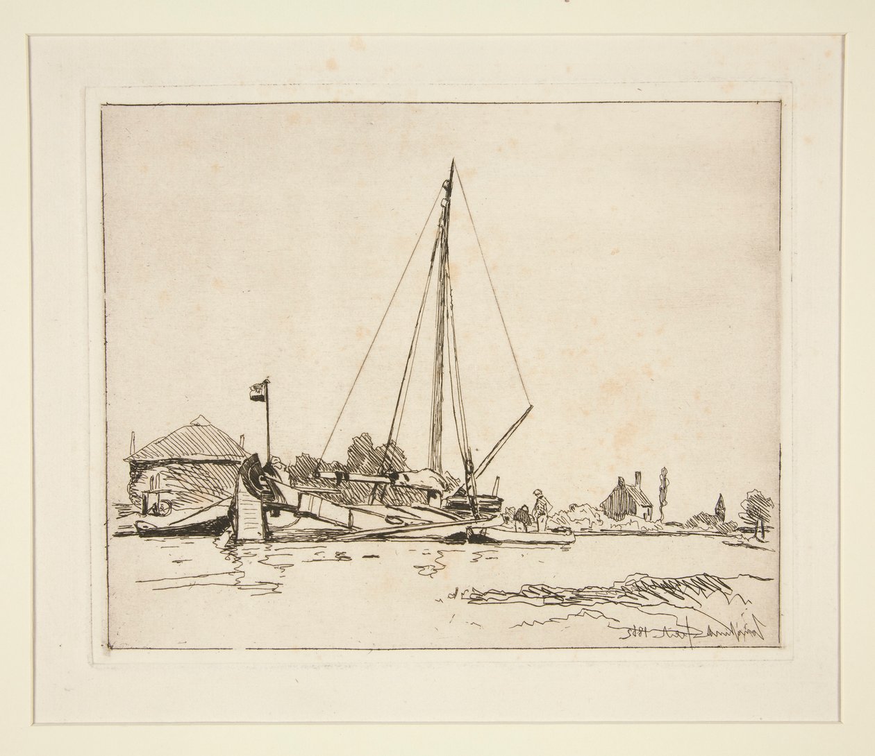 La Barque amarrée (La barca ormeggiata) da Johan Barthold Jongkind