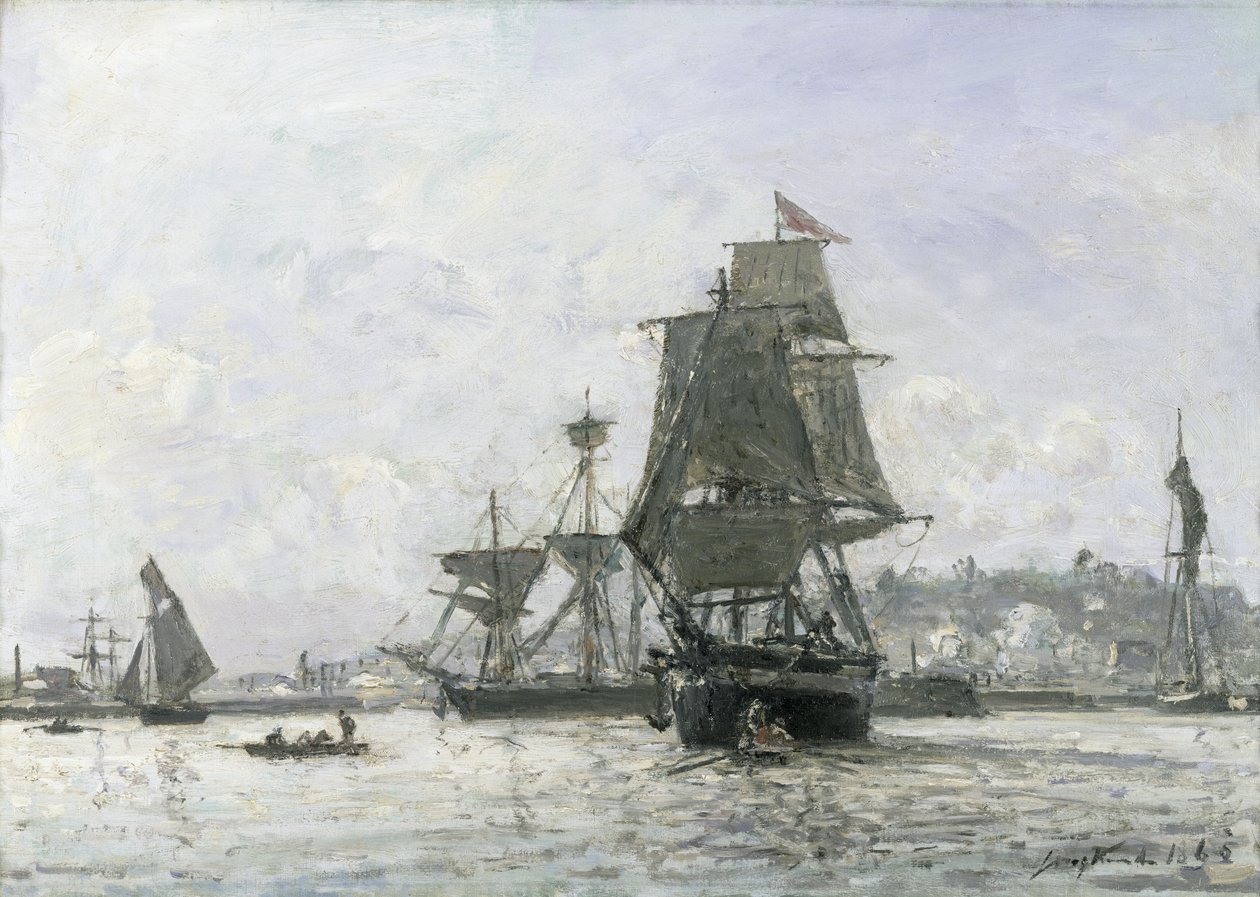 Grandi barche a vela a Honfleur da Johan Barthold Jongkind