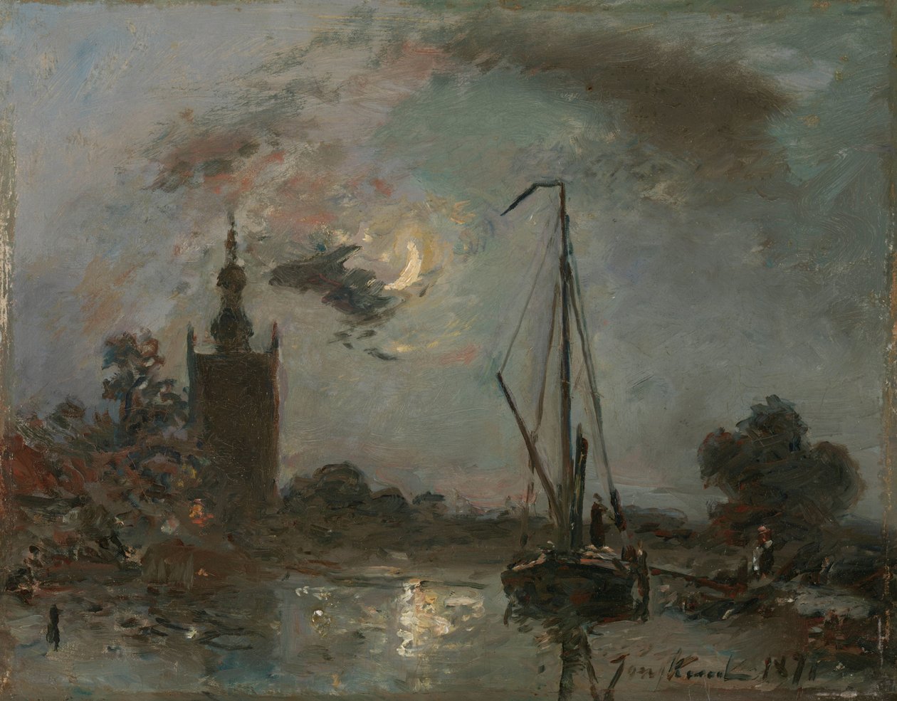 Overschie al chiaro di luna da Johan Barthold Jongkind