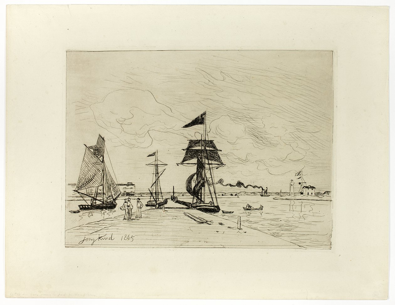 Molo al porto di Honfleur da Johan Barthold Jongkind