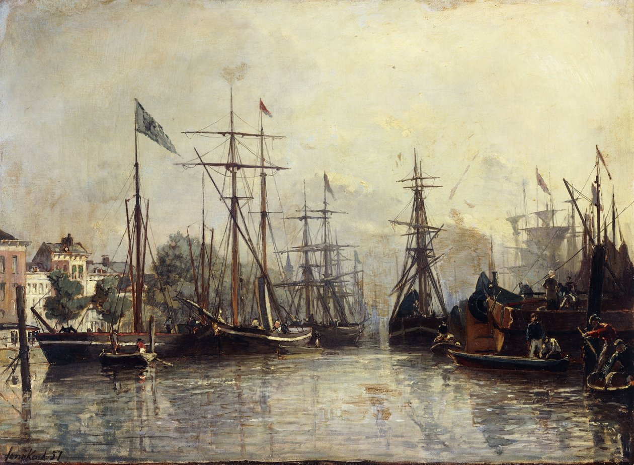 Porto di Rotterdam, 1857 da Johan Barthold Jongkind