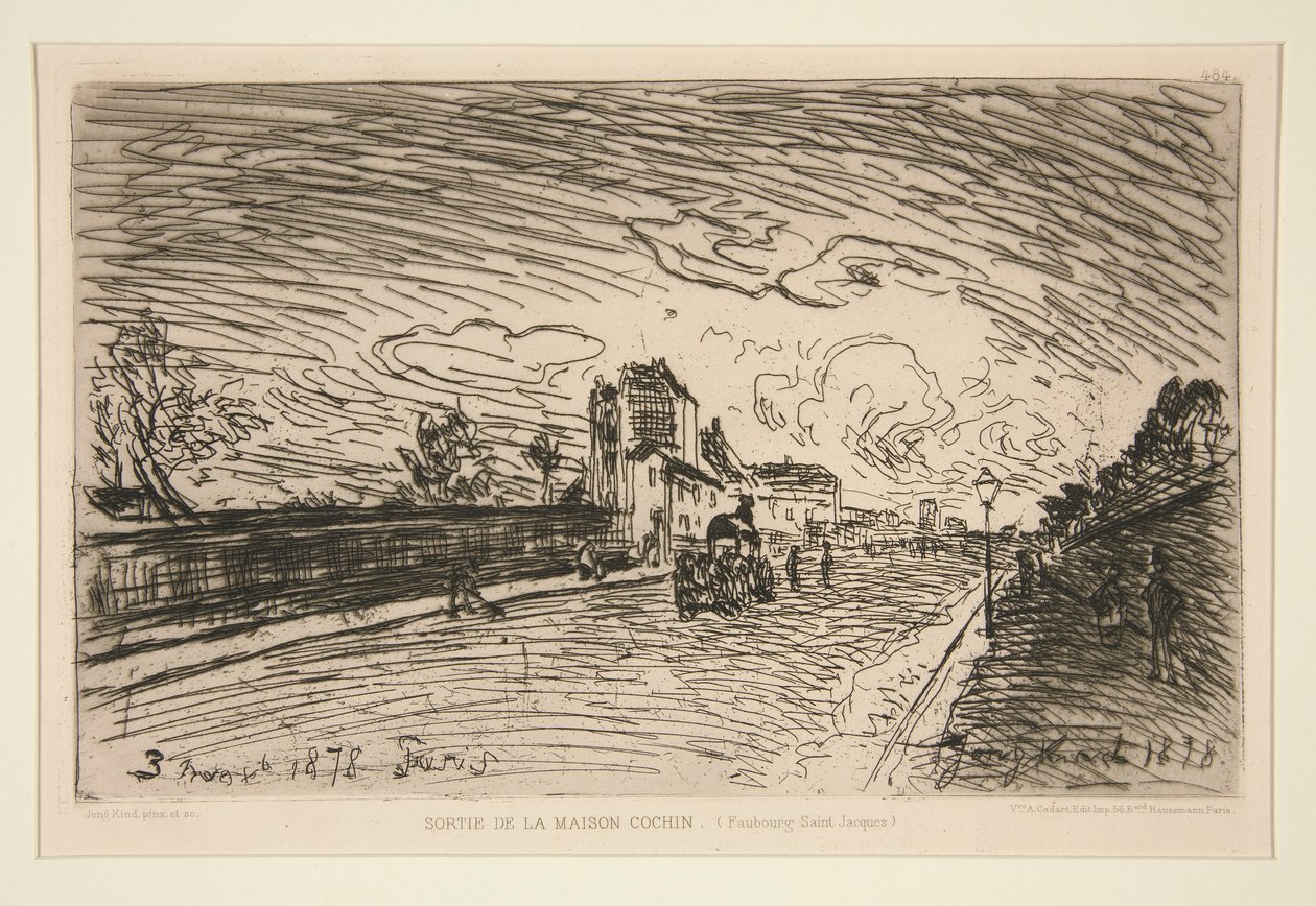 Sortie de la Maison Cochin (Faubourg Saint-Jacques) da Johan Barthold Jongkind