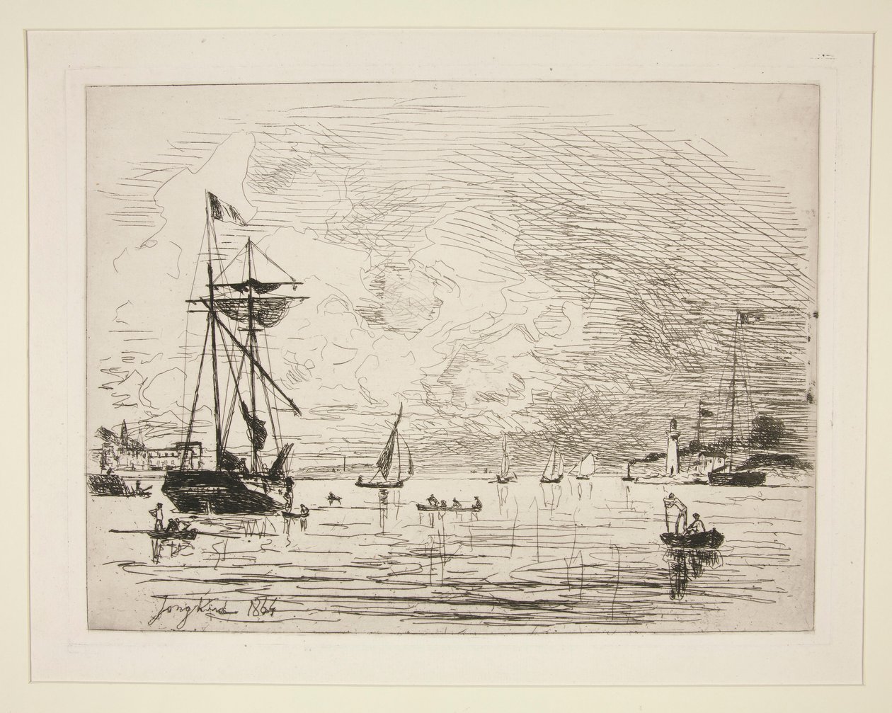 Uscita dal porto di Honfleur da Johan Barthold Jongkind