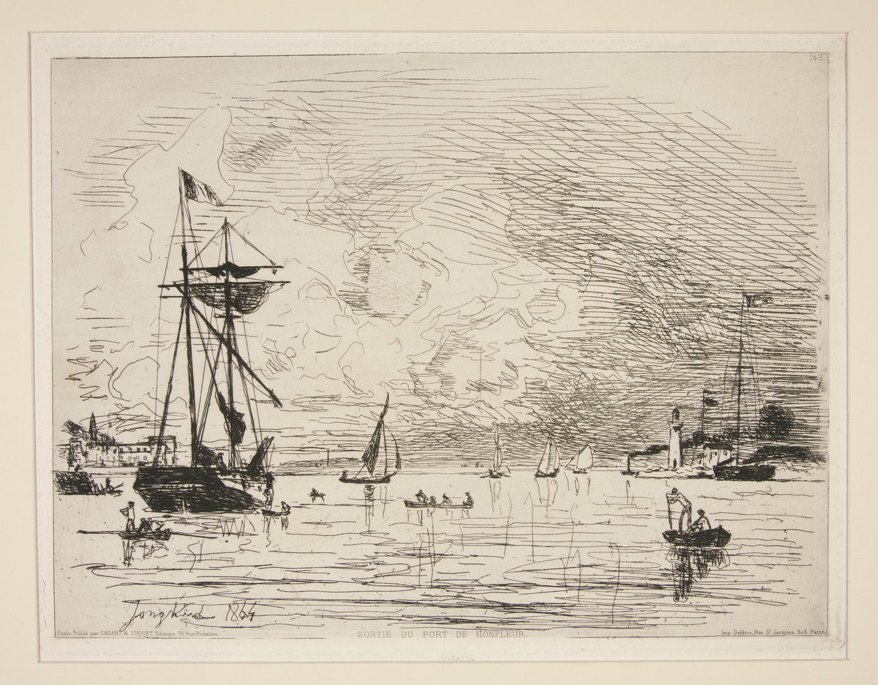 Uscita dal porto di Honfleur da Johan Barthold Jongkind