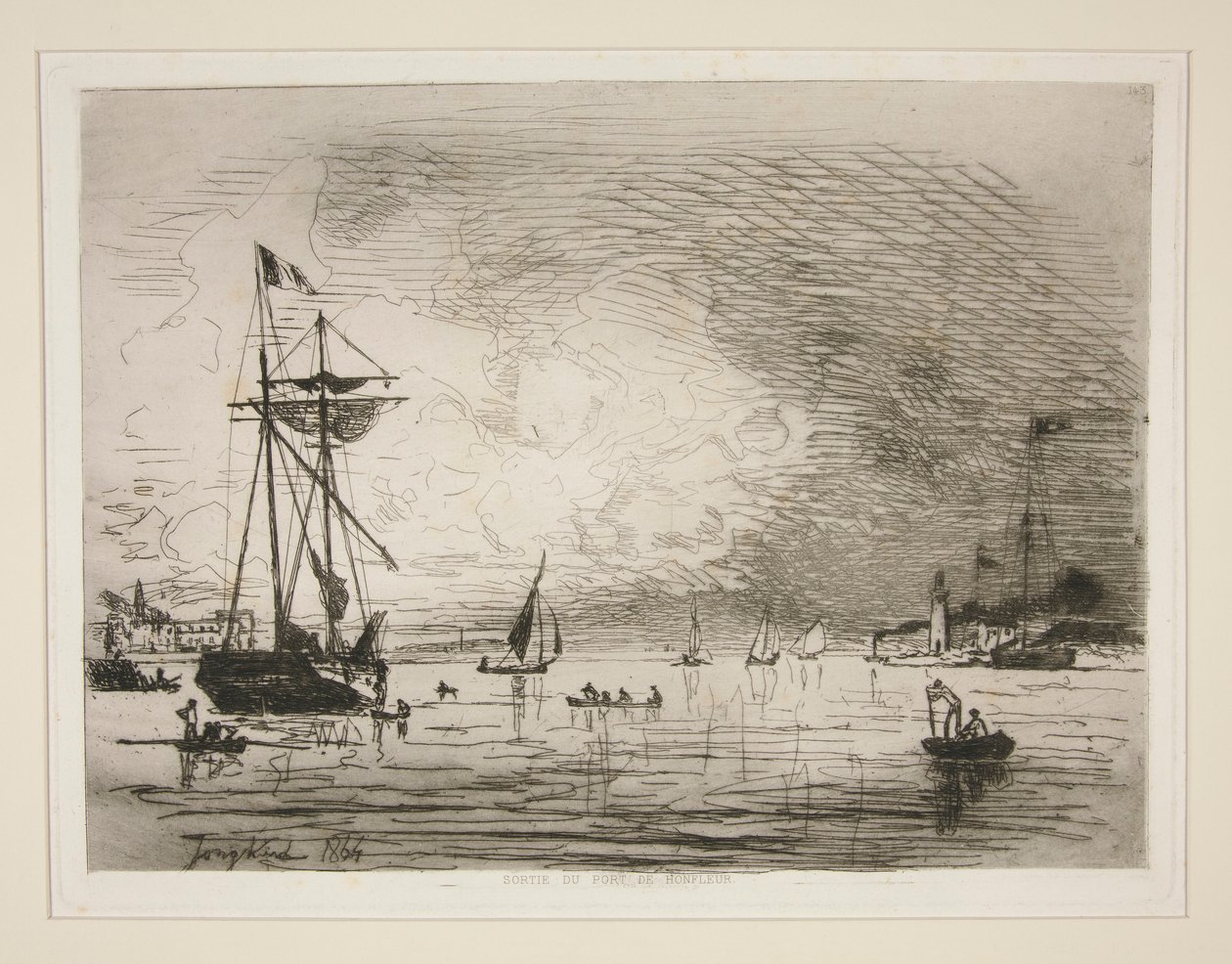 Uscita dal porto di Honfleur da Johan Barthold Jongkind