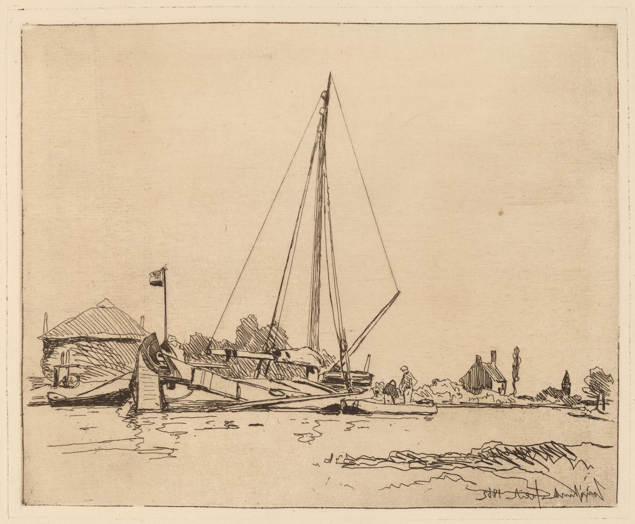 La barca ormeggiata da Johan Barthold Jongkind