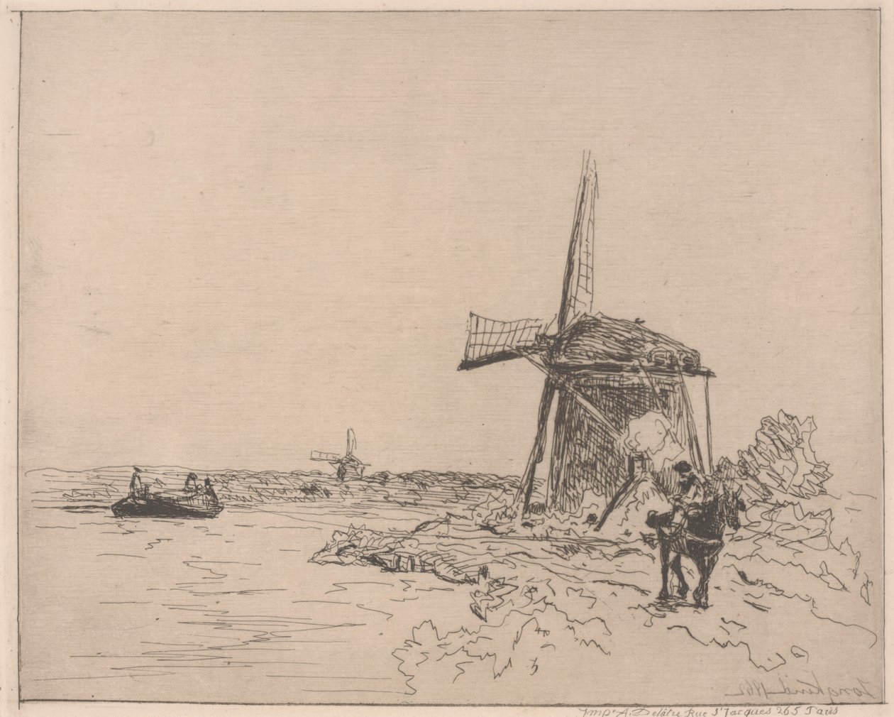 Il sentiero lungo il fiume, stampato da Auguste Delâtre da Johan Barthold Jongkind