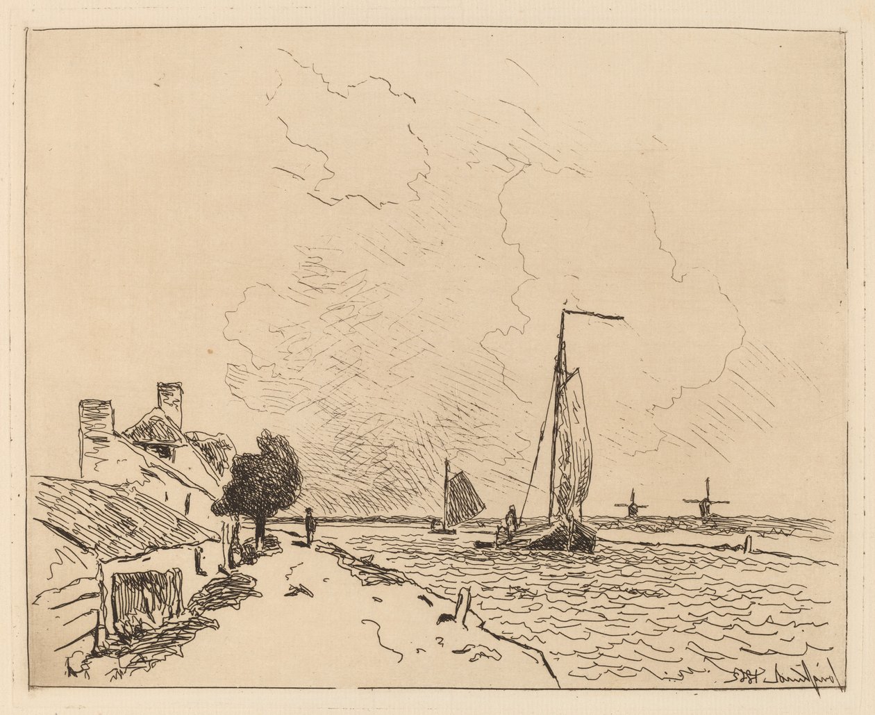 Due barche a vela da Johan Barthold Jongkind