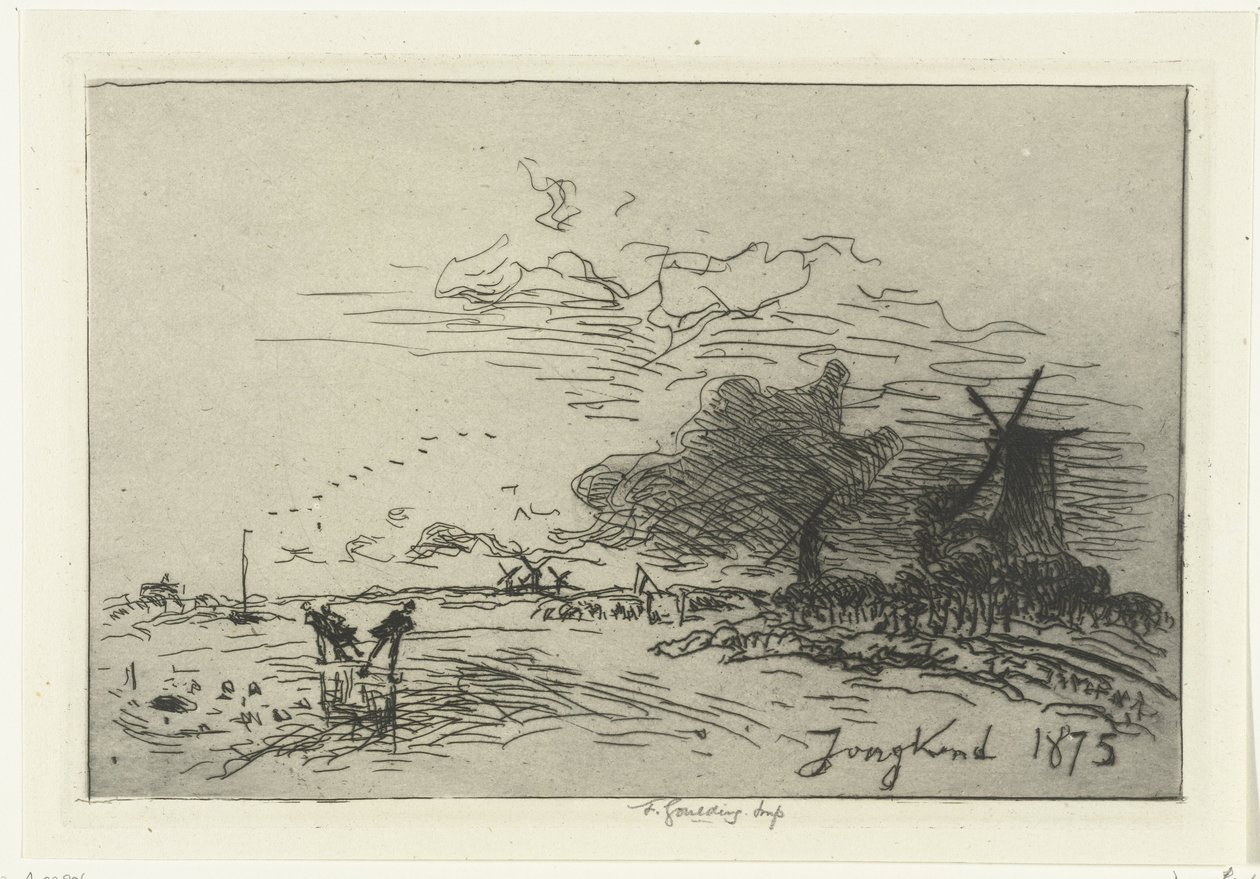 Paesaggio invernale vicino a Rotterdam da Johan Barthold Jongkind