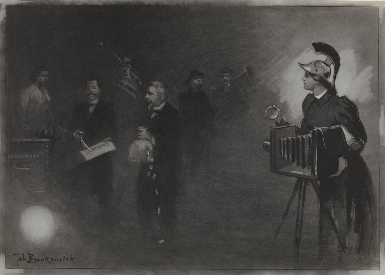 Progetto per illustrazione in De Amsterdammer: Il discorso del trono, 24 settembre 1905 da Johan Braakensiek