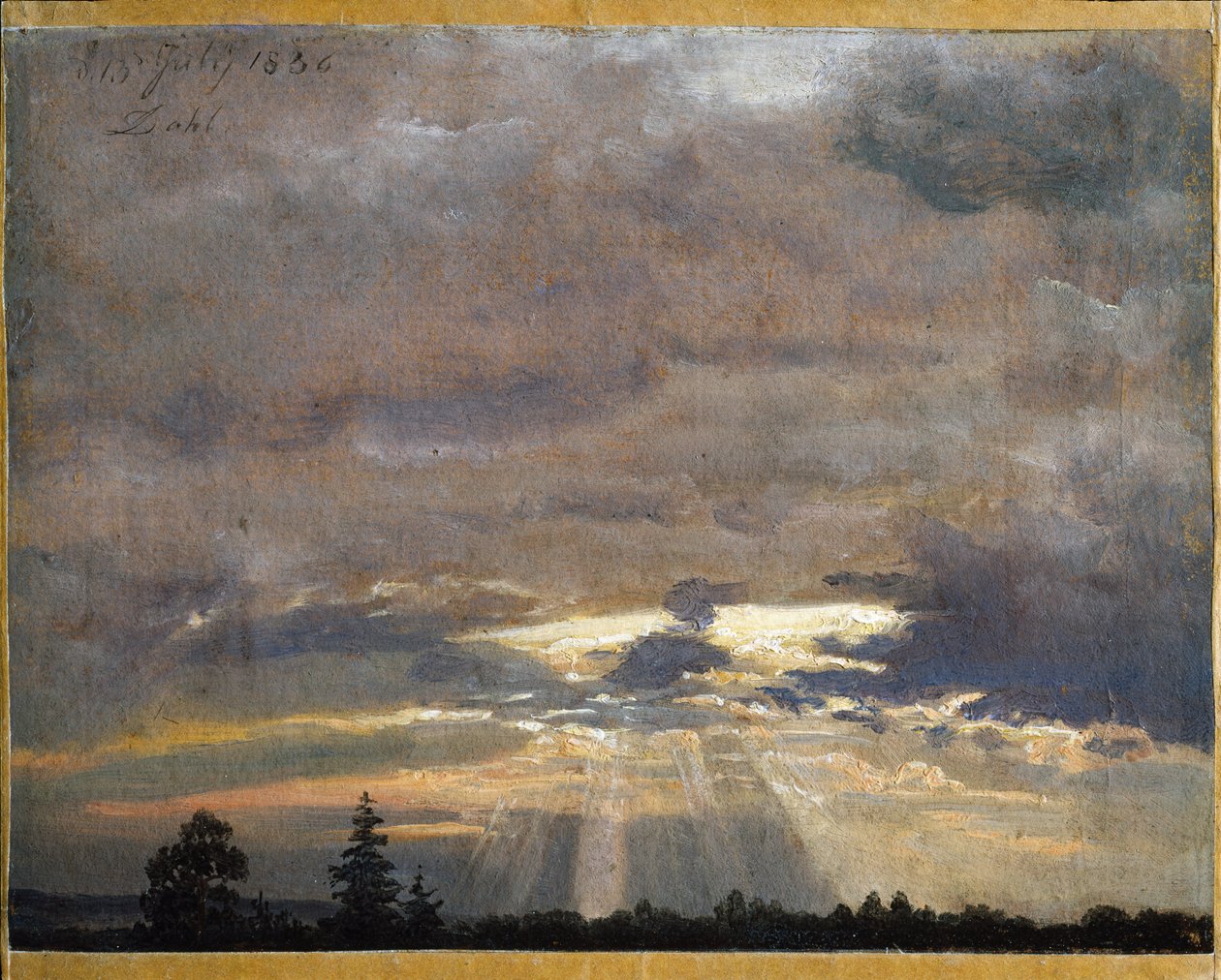 Studio delle nuvole con raggi di sole da Johan Christian Dahl