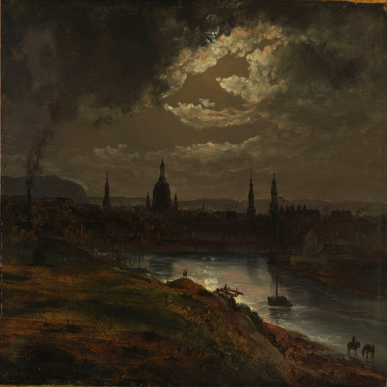 Dresda al chiaro di luna da Johan Christian Dahl