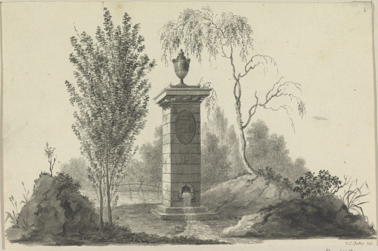Fontana con urna da Johan Christian Dahl