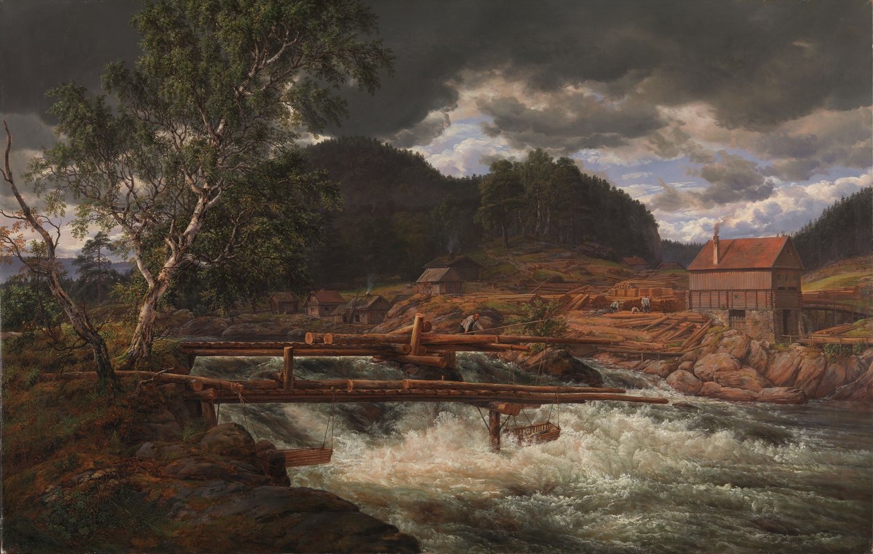 Hellefossen, nei pressi di Hokksund da Johan Christian Dahl