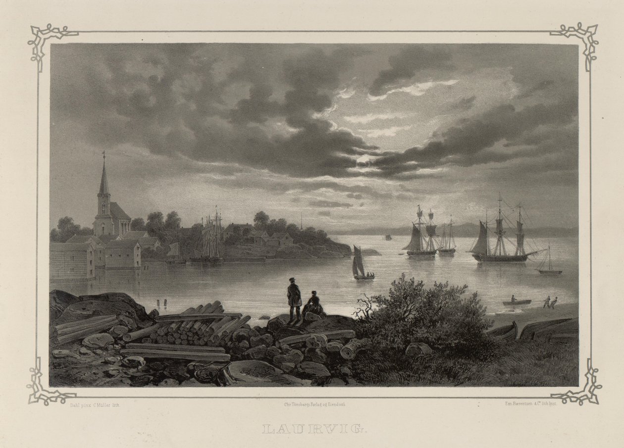 Illustrazione tratta dal libro Norge fremstillet i Tegninger di Asbjørnsen, P.Chr. e pubblicato da Chr. Tønsberg (no, 1848) da Johan Christian Dahl