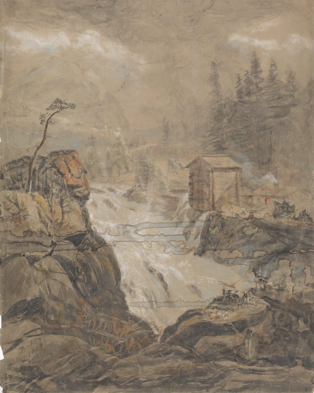 La cascata di Labro da Johan Christian Dahl