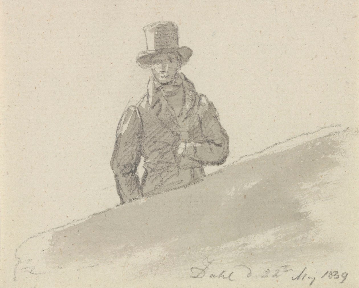 Figura maschile con cappello da Johan Christian Dahl
