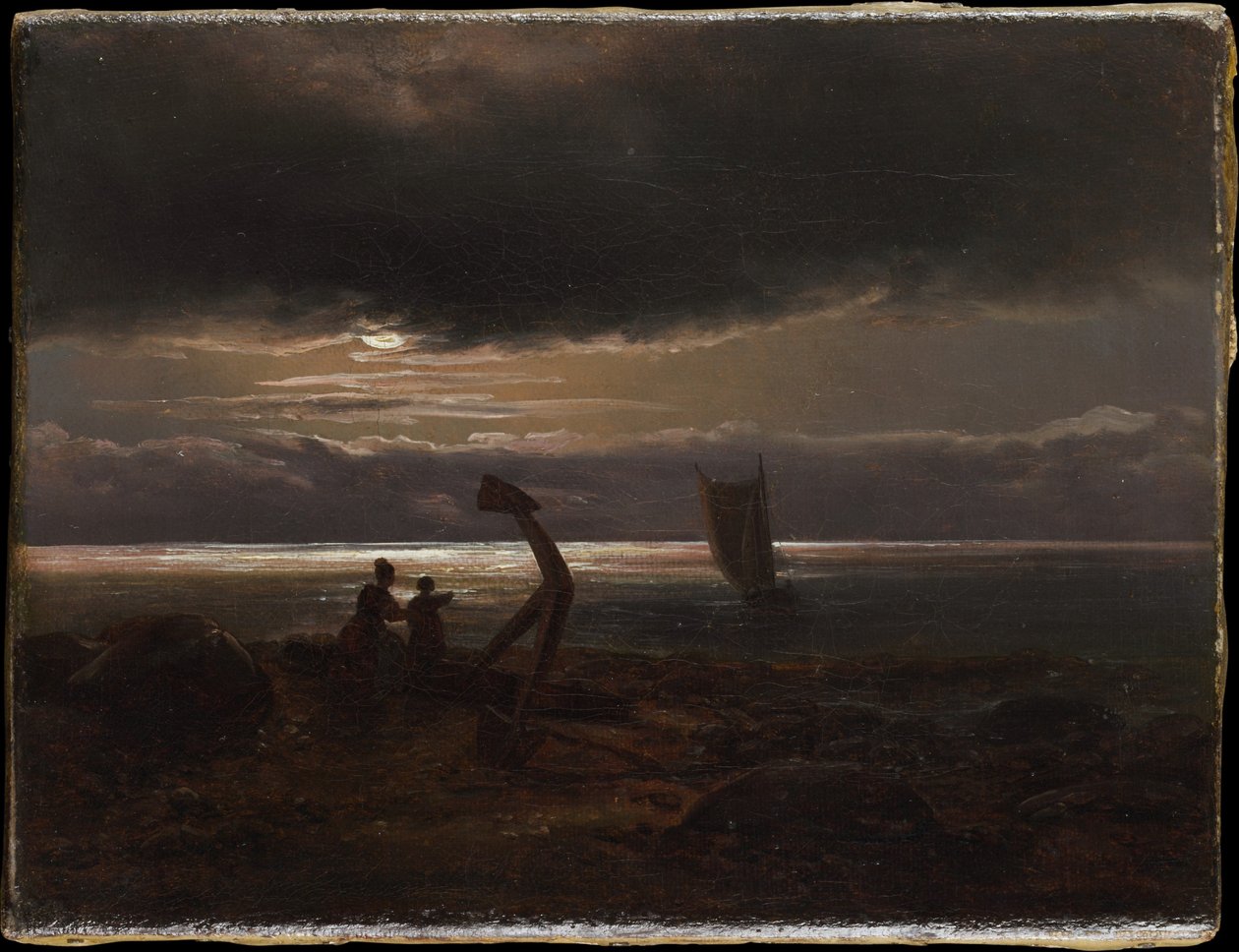 Madre e figlio in riva al mare da Johan Christian Dahl