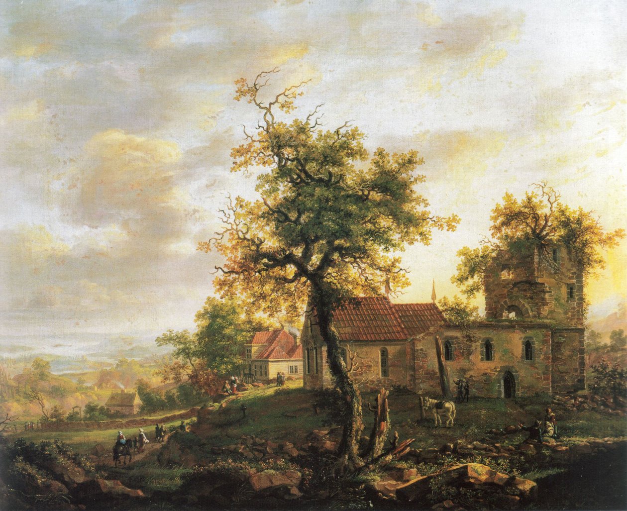Norvegese Bokmål:  Kirkeruiner, Avaldsnes La chiesa in rovina di Avaldsnes su Karmøy da Johan Christian Dahl