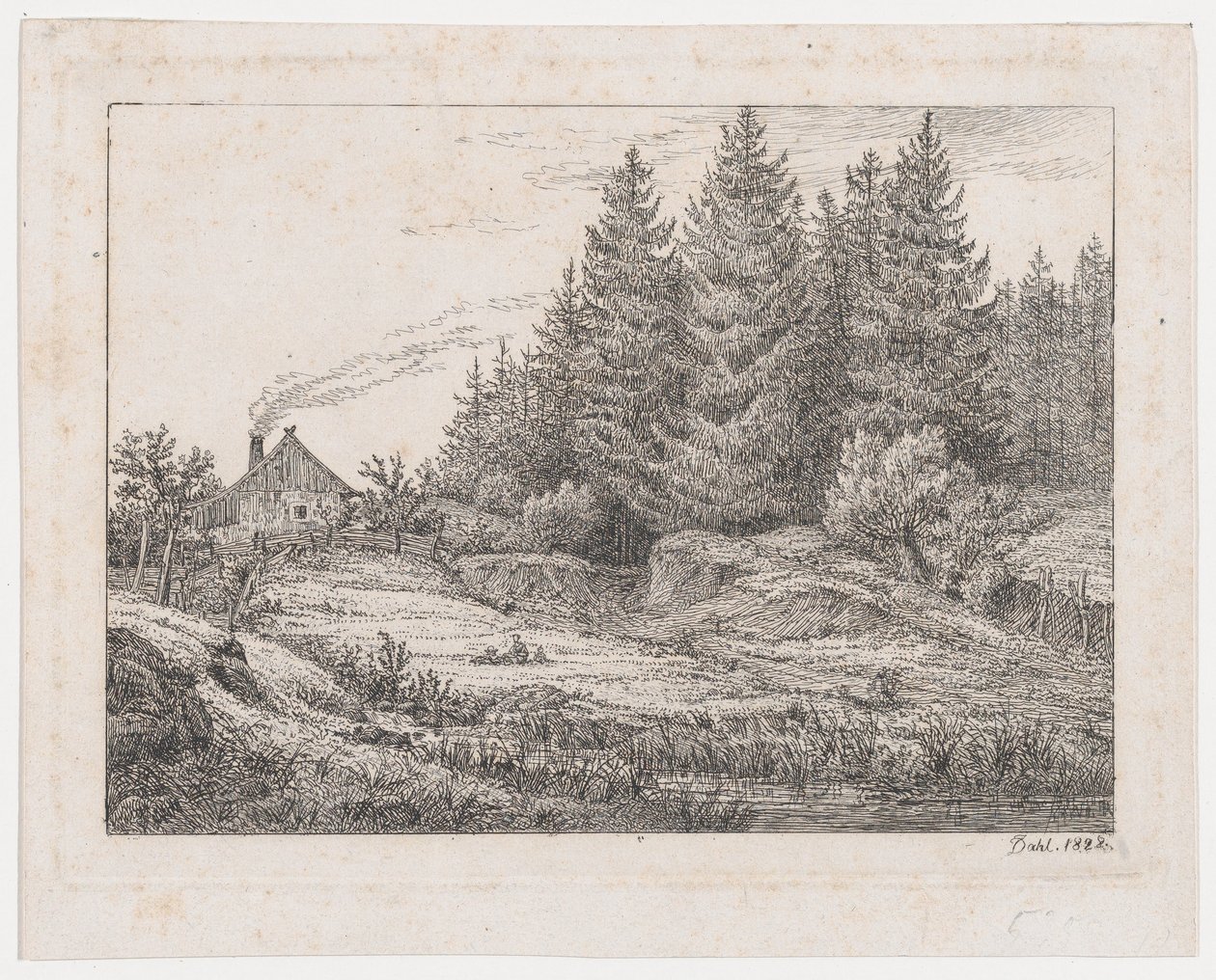 Capanna di contadini al margine di un bosco da Johan Christian Dahl