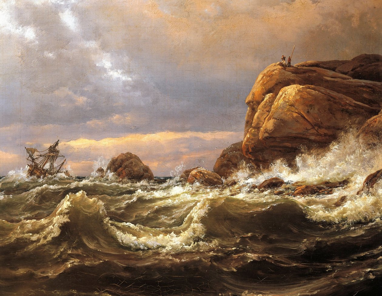 Naufragio sulla costa tra Larvik e Fredriksvern da Johan Christian Dahl