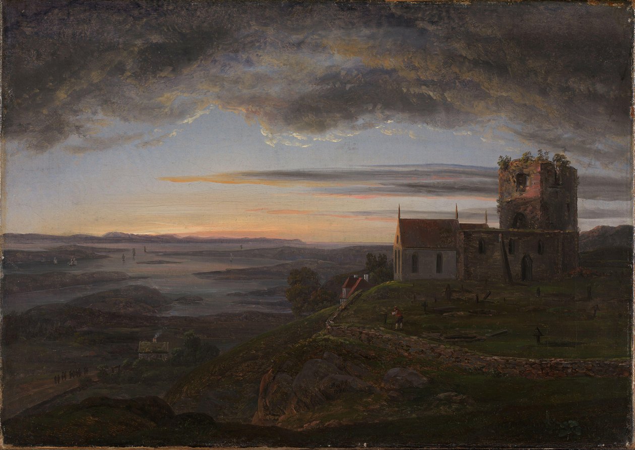 La chiesa in rovina di Avaldsnes a Karmøy da Johan Christian Dahl