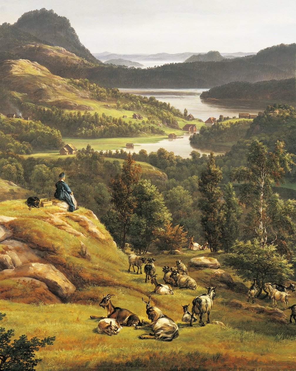 Veduta di Lysenkloster vicino a Bergen, Norvegia, XIX secolo (dettagli) da Johan Christian Dahl