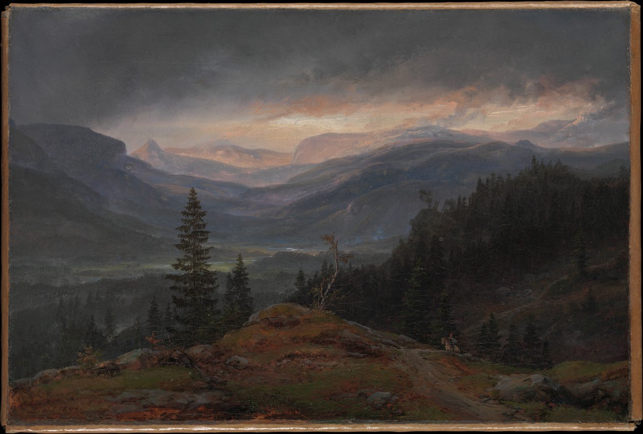 Panorama sulla valle di Hallingdal da Johan Christian Dahl