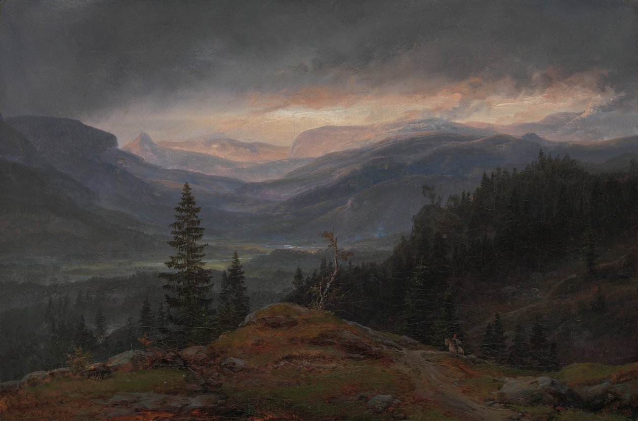 Veduta su Hallingdal da Johan Christian Dahl