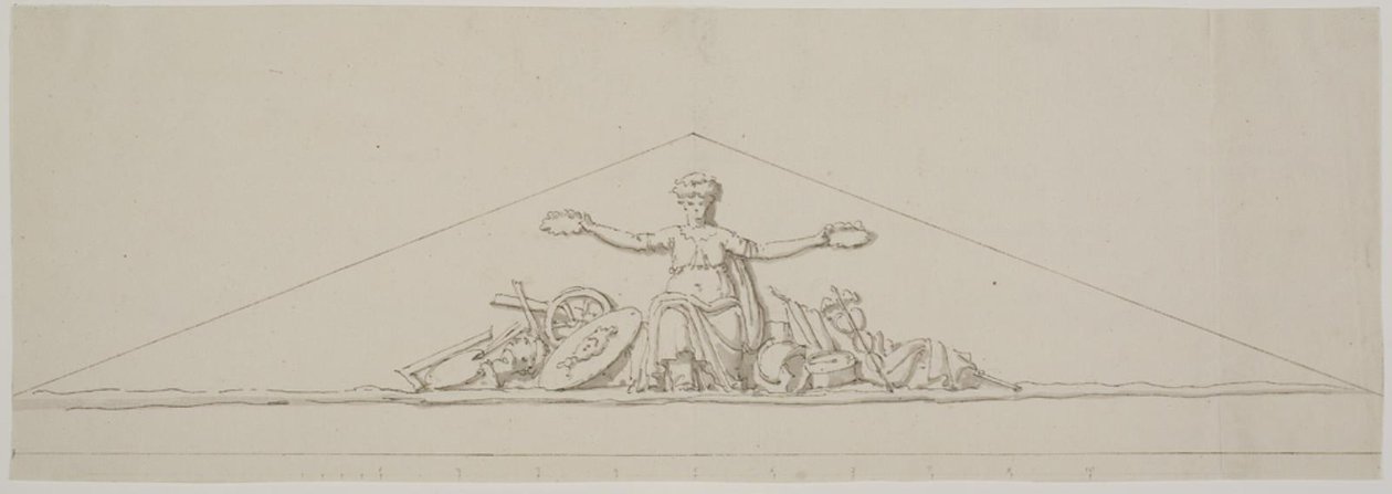 Bozzetto per un frontone, simbolizzante la prosperità da Johan Christoph Petzold