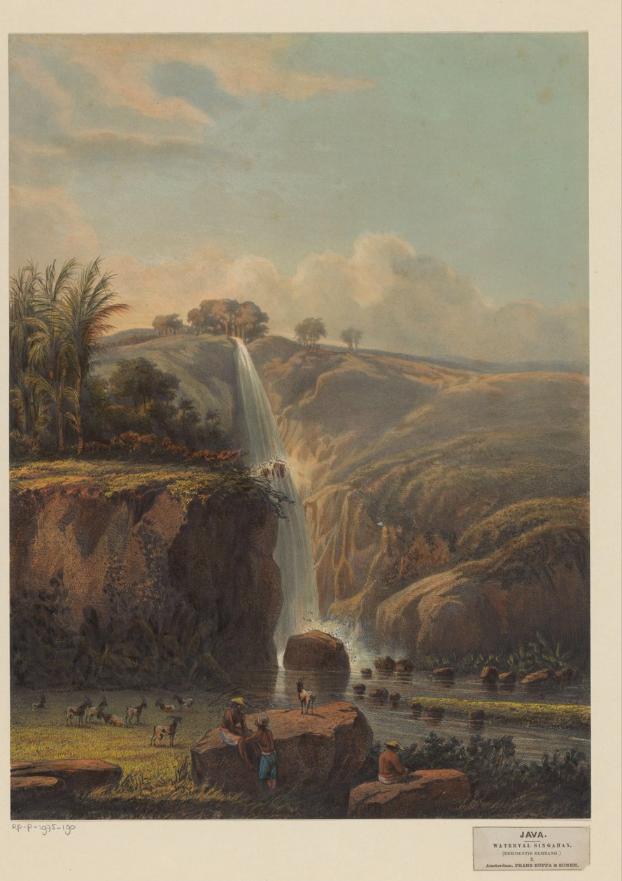 Veduta della cascata a Singahan da Johan Conrad Greive