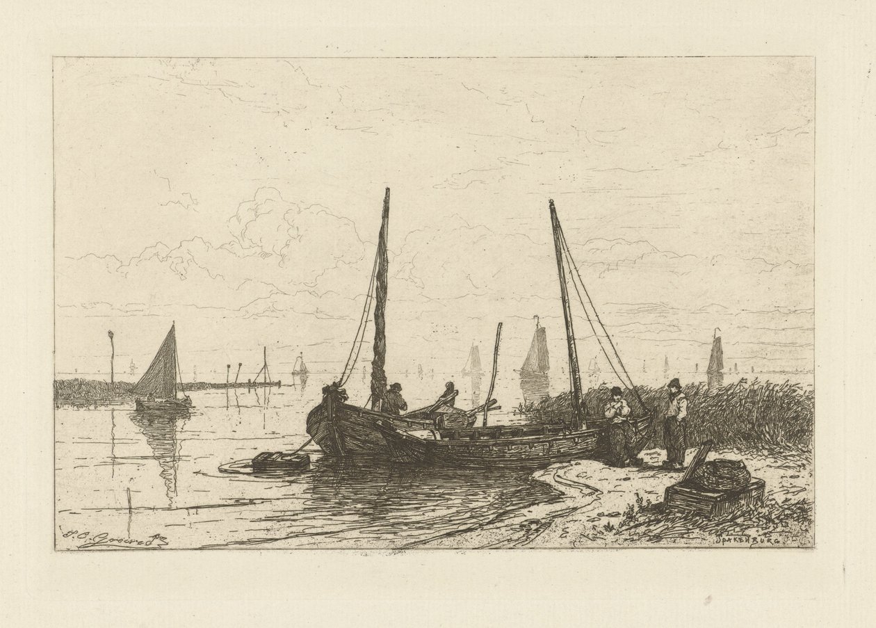 Vista sul Zuiderzee vicino a Spakenburg da Johan Conrad Greive