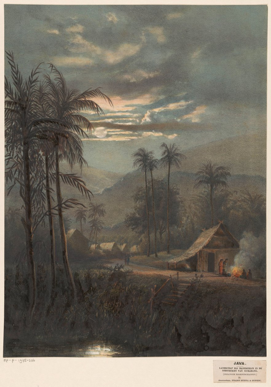 Paesaggio al chiaro di luna nei dintorni di Sumedang da Johan Conrad Greive